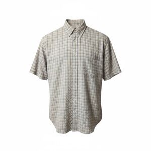 Arnold Palmer Vintage Plaid Textured Men’s Short Sleeve Button Up Small Casual